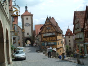 Plönlein, an often painted view of this street in Rothenburg